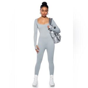 Akira Hot Girl Walk Long Sleeve Catsuit Gray Size L/XL